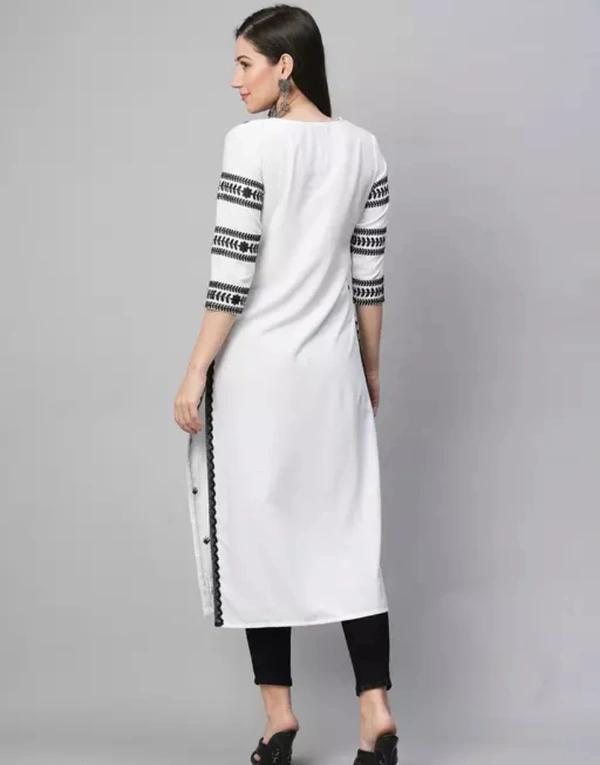 Neha Collection Women Chikan Embroidery Cotton Blend A-line Kurta - White, S