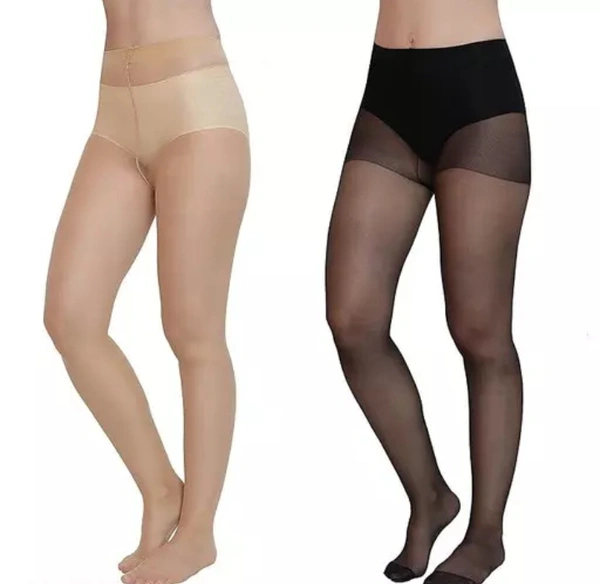 Neha Collection Women Regular Stockings (Pack Of 2) - Black, Free Size