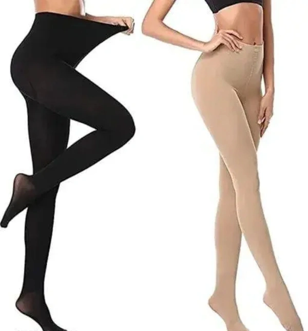 Neha Collection Women Nylon Pantyhose Stockings ( Pack Of 2) - Free Size