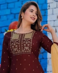 Neha Collection Floral Print Kurta, Patiala & Dupatta Set - Cream, S