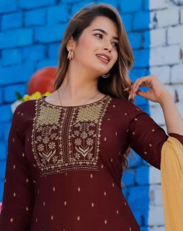 Neha Collection Floral Print Kurta, Patiala & Dupatta Set - Cream, S