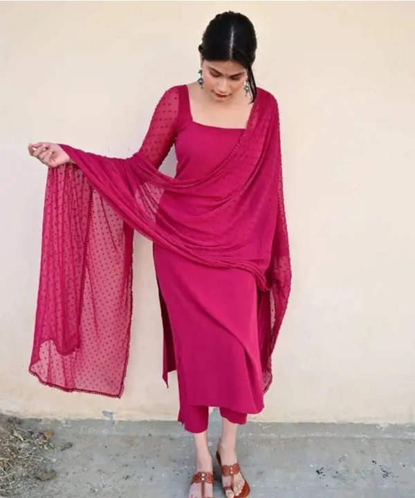 Neha Collection Women Kurta, Pant With Dupatta Sets - Pink, L