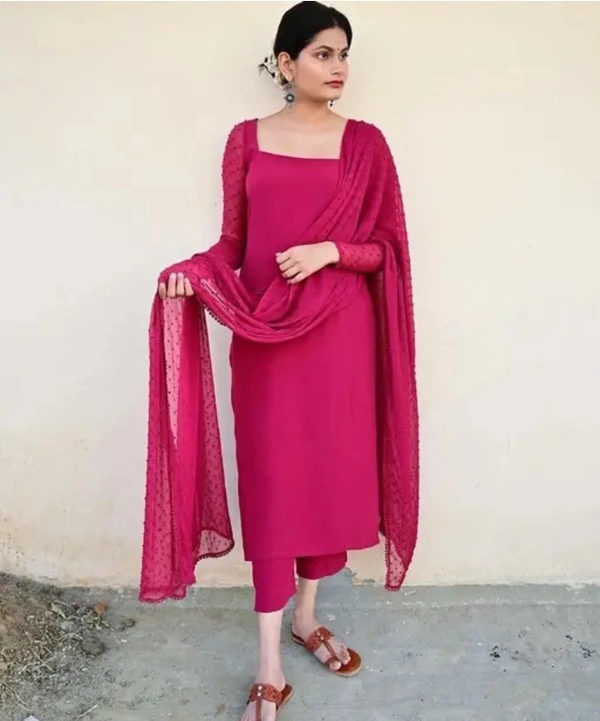 Neha Collection Women Kurta, Pant With Dupatta Sets - Pink, L