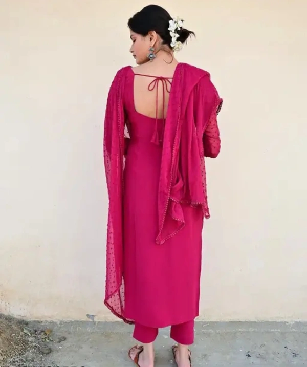 Neha Collection Women Kurta, Pant With Dupatta Sets - Pink, L