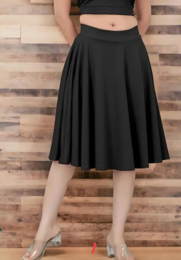 Neha Collection Women Flared Skirt - Black, M