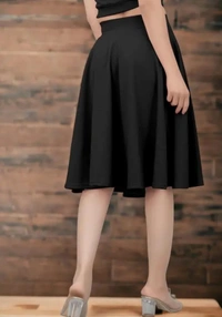Neha Collection Women Flared Skirt - Black, M