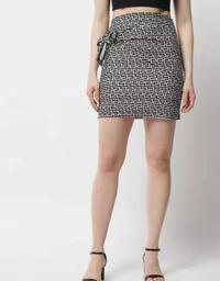 Neha Collection Women Geometric Pencil Black Skirt - Black, 30