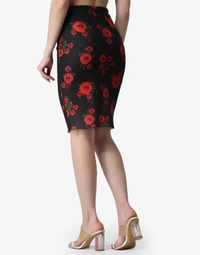 Neha Collection Women Floral Pencil Skirt - Black, 26