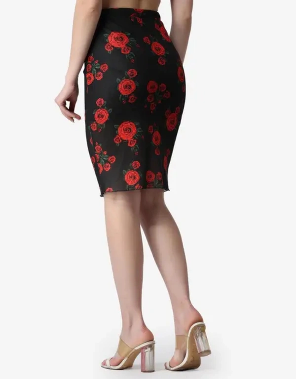 Neha Collection Women Floral Pencil Skirt - Black, 26