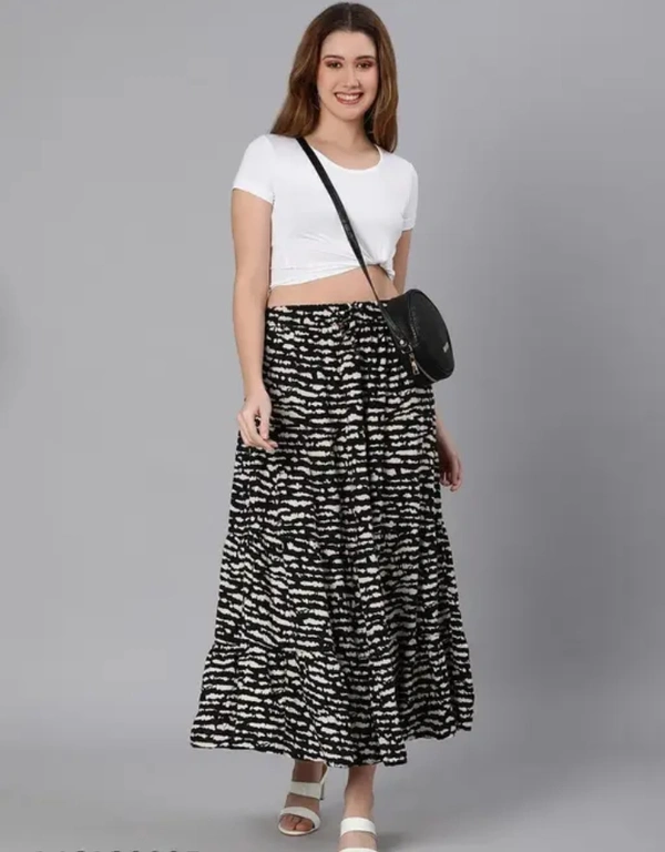 Neha Collection Animal Print Regular Fit Black Women Skirt - Black, 30