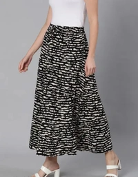Neha Collection Animal Print Regular Fit Black Women Skirt - Black, 30