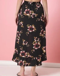 Neha Collection Women Floral A-line Black Skirt - Black, XXL