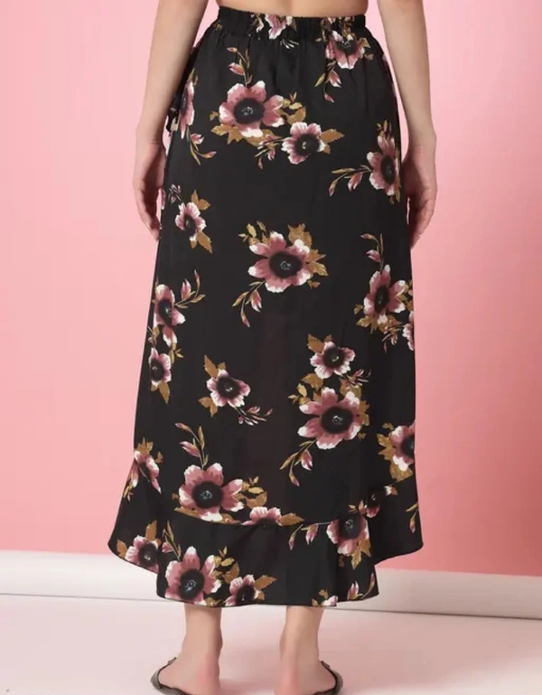 Neha Collection Women Floral A-line Black Skirt - Black, XXL