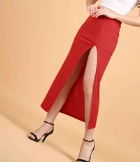 Neha Collection Women Solid A-line Skirts - Red, S