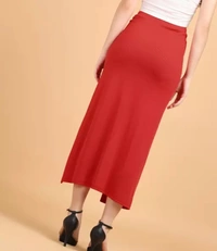 Neha Collection Women Solid A-line Skirts - Red, S