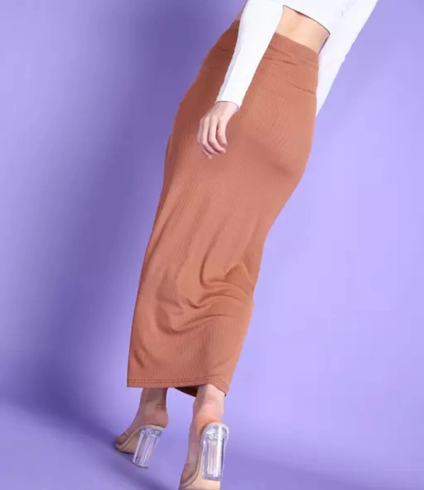 Neha Collection Women Solid A-line Skirts - Raw Sienna, M