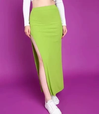 Neha Collection Women Solid A-line Skirts - Green, XL