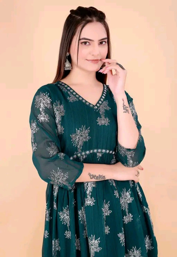 Neha Collection Women Latest Design Gown - Green, L