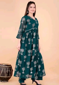 Neha Collection Women Latest Design Gown - Green, XL