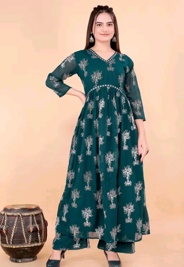 Neha Collection Women Latest Design Gown - Green, XL