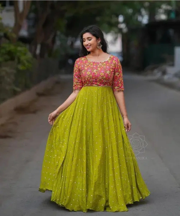Neha Collection Women Latest Design Gown - Green, L