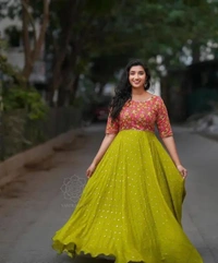 Neha Collection Women Latest Design Gown - Green, L