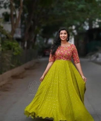 Neha Collection Women Latest Design Gown - Green, XL