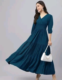 Neha Collection Women Latest Design Gown - Green, M