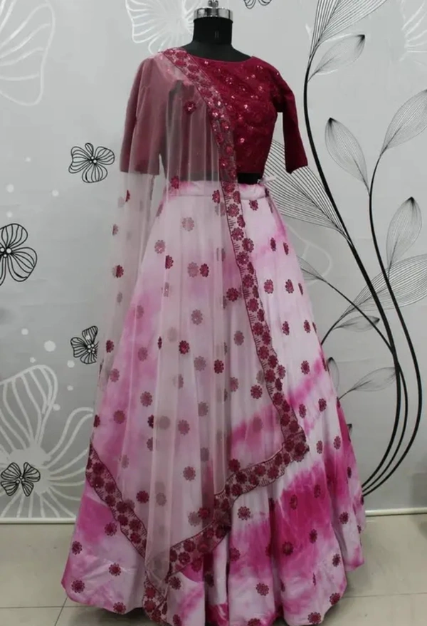 Neha Collection Ethnic Yard Designer Women Latest Designer Georgette Embroidered & Sequence Lehenga Choli Set - Pink, Semi Stitched