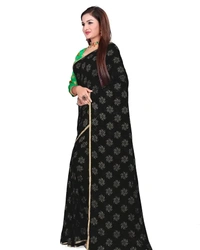 Neha Collection Chiffon Foil Print Sarees with Blouse Piece - Tom Thumb