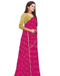 Neha Collection Chiffon Foil Print Sarees with Blouse Piece - Mandy
