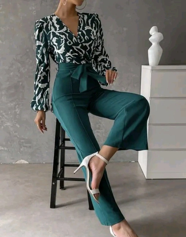 Neha Collection Women Self Design Rayon Printed Jumpsuit - M