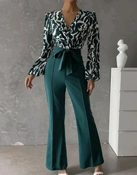 Neha Collection Women Self Design Rayon Printed Jumpsuit - M