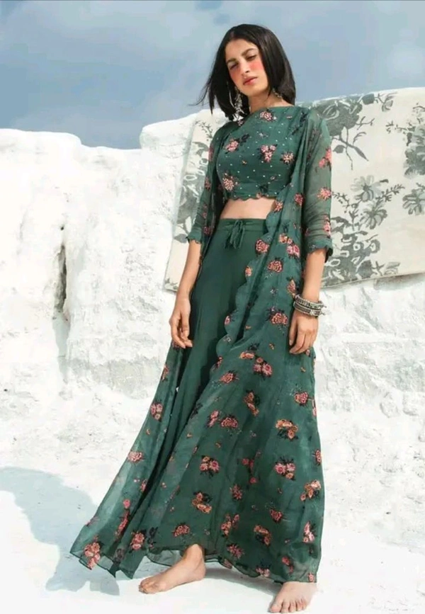 Neha Collection  Women Aakarsha Ensemble Kurta Sets - Pine Green, S