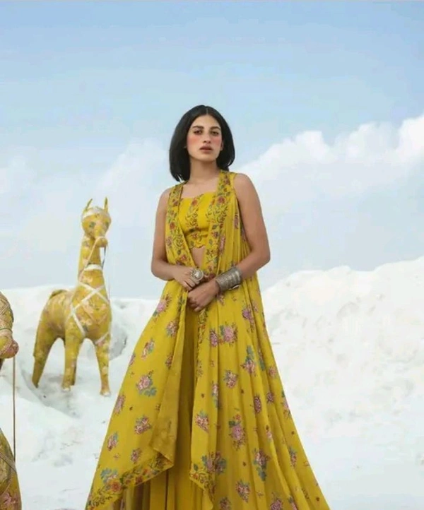 Neha Collection  Women Trendy Graceful Kurta Sets - yellow, XXL