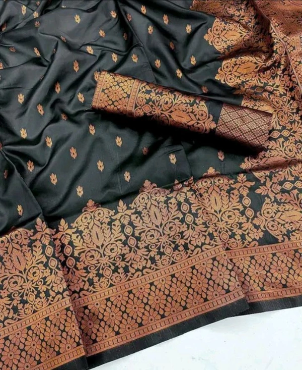 Kanjeevaram Women Kanjivaram Silk Saree - Black
