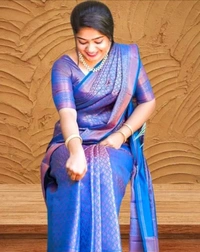Kanjeevaram Zari Woven Rich Pallu Design Work Soft Litchi Silk Saree For Women - Blue