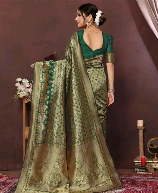 Kanjeevaram Trendy Kanjivaram Art Silk Saree With Blouse - Green