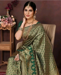 Kanjeevaram Trendy Kanjivaram Art Silk Saree With Blouse - Green