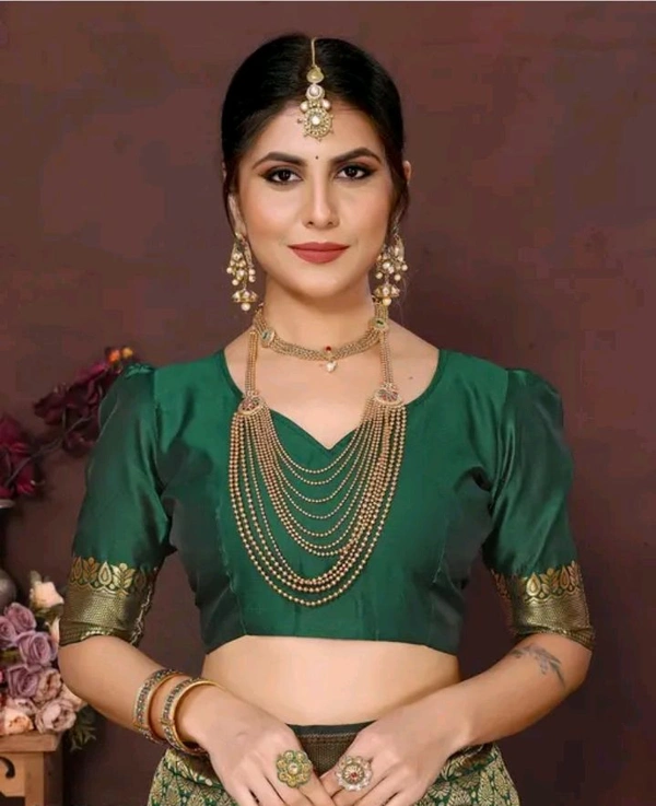 Kanjeevaram Trendy Kanjivaram Art Silk Saree With Blouse - Green
