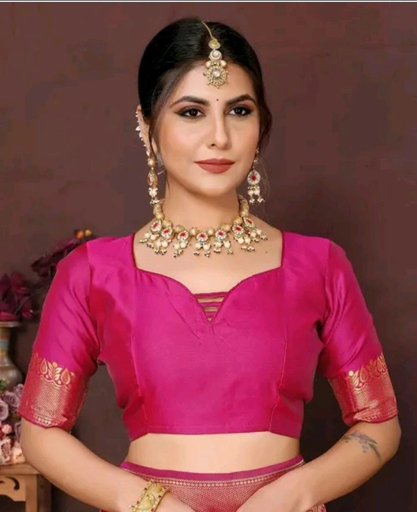 Kanjeevaram  Trendy Kanjivaram Art Silk Zari Woven Saree with Blouse  - Pink