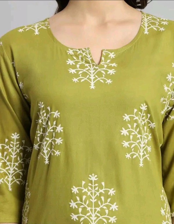 Neha Collection  Women Short Rayon Kurti - Pine Glade, M