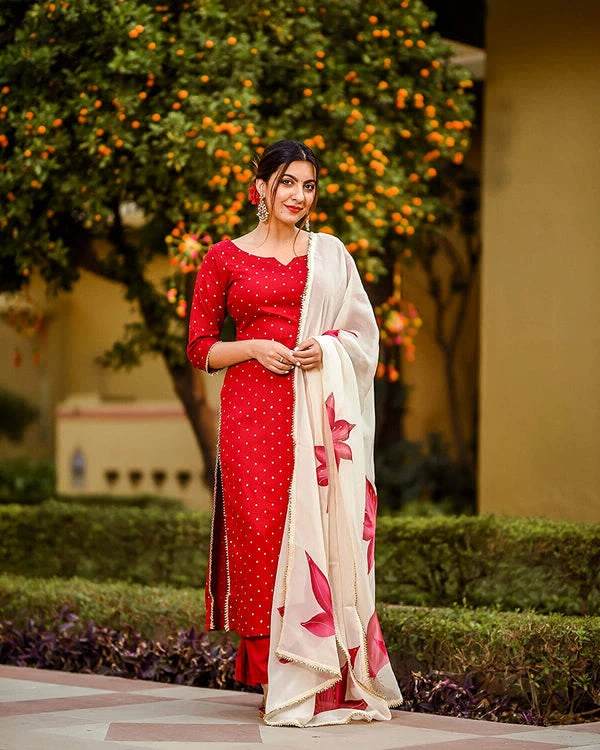 Neha Collection Women Kurta, Pyjama & Dupatta Set - M