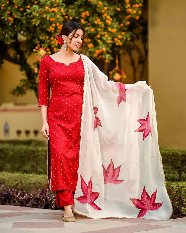 Neha Collection Women Kurta, Pyjama & Dupatta Set - M