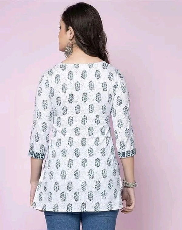 Neha Collection  Women Printed Short Kurta - White, M