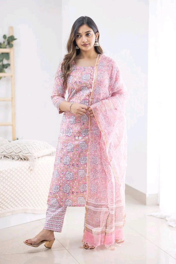 Neha Collection Kurti With Bottom Dupatta Set - L