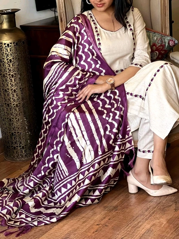 Neha Collection Beautiful 3-Piece Salwar Kameez With Dupatta 51 - Purple, M