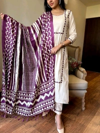 Neha Collection Beautiful 3-Piece Salwar Kameez With Dupatta 51 - Purple, M