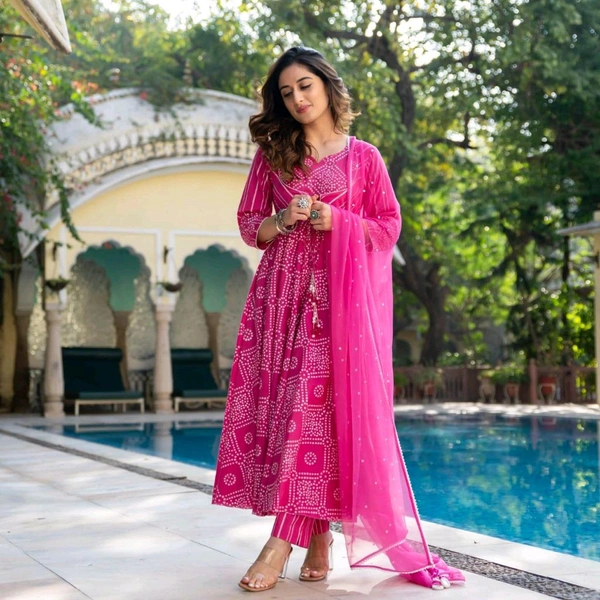 Neha Collection Beautiful 3-Piece Salwar Kameez With Dupatta 4 - Pink, M