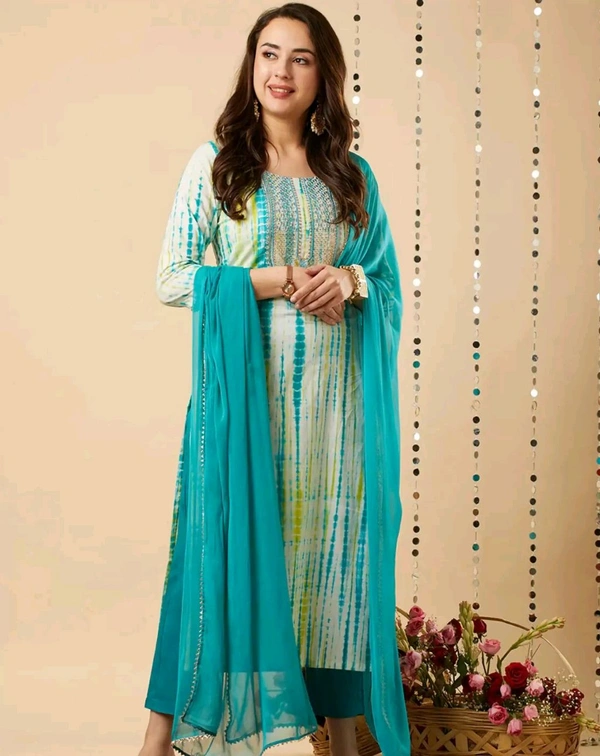 Neha Collection Festive Salwar Kameez Set with Matching Dupatta - XXL, Firoj